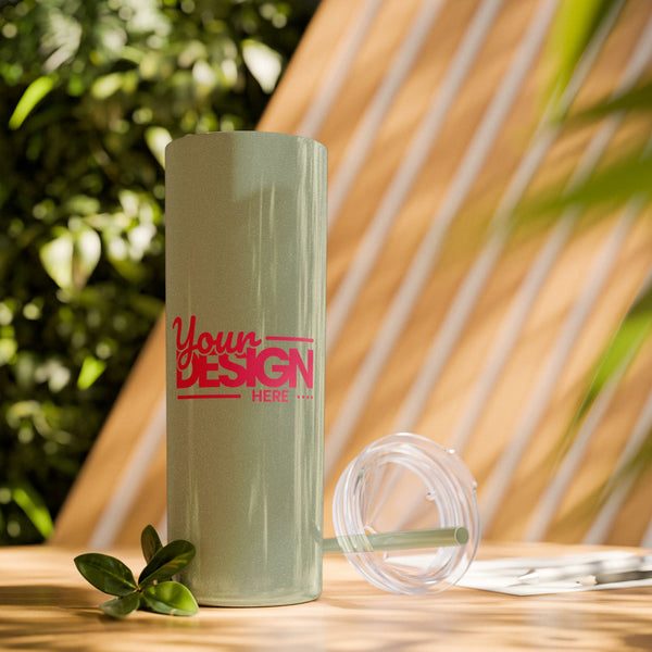 Personalized Skinny Tumbler with Straw, 20oz - Custom Travel Mug, Eco-Friendly Drinkware, Gift for Her, Stylish Hydration, Fun Party Favor