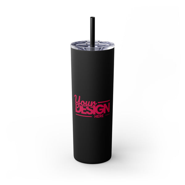 Personalized Skinny Tumbler with Straw, 20oz - Custom Travel Mug, Eco-Friendly Drinkware, Gift for Her, Stylish Hydration, Fun Party Favor
