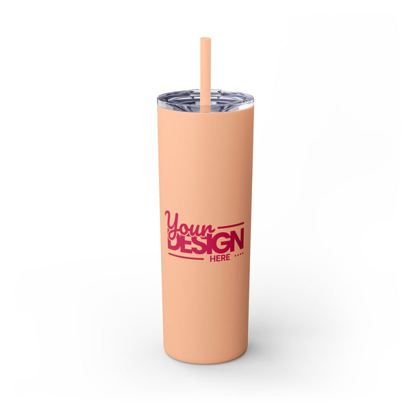 Personalized Skinny Tumbler with Straw, 20oz - Custom Travel Mug, Eco-Friendly Drinkware, Gift for Her, Stylish Hydration, Fun Party Favor
