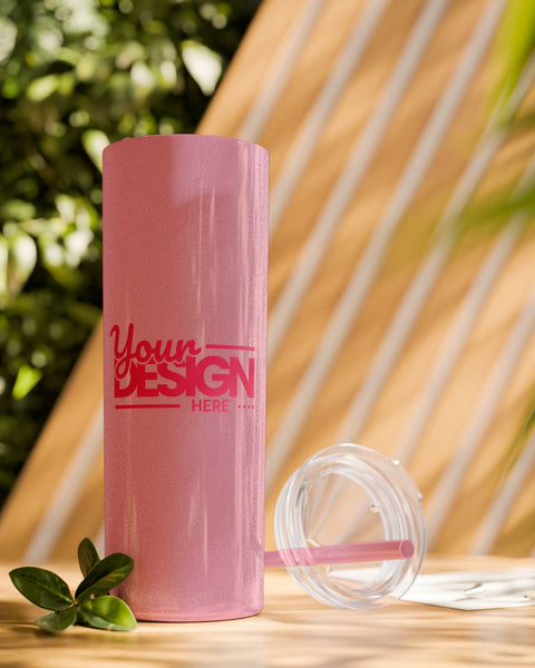 Personalized 20 Ounce Skinny Tumbler With Straw Custom Travel Mug Gift
