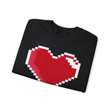 Pixel Heart NFT Crypto Crewneck Sweatshirt – Cryptocurrency Shirt for Enthusiasts, Traders, and Meme Lovers