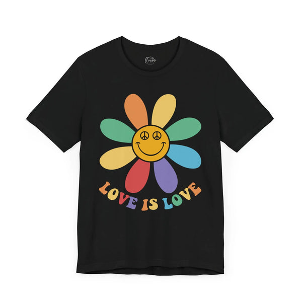Pride Gay LGBTQ Retro Wavy - Rainbow Pride Tee | Equality Shirt | LGBTQ+ Support Apparel | Colorful Gay Pride T-Shirt |