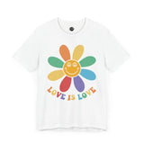 Pride Gay LGBTQ Retro Wavy - Rainbow Pride Tee | Equality Shirt | LGBTQ+ Support Apparel | Colorful Gay Pride T-Shirt |