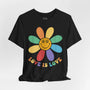 Pride Gay LGBTQ Retro Wavy - Rainbow Pride Tee | Equality Shirt | LGBTQ+ Support Apparel | Colorful Gay Pride T-Shirt |
