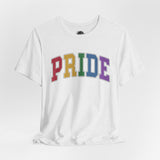 Pride Short Sleeve T-Shirt - Celebrate LGBTQ+ Equality - Vibrant Rainbow Design