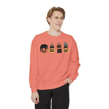 Pumpkin Cat Heads – Spooky Halloween Trio Graphic Sweater