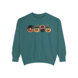 Pumpkin Cat Heads – Spooky Halloween Trio Graphic Sweater