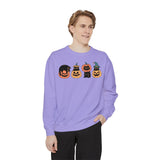 Pumpkin Cat Heads – Spooky Halloween Trio Graphic Sweater