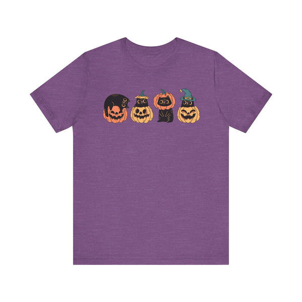 Pumpkin Cat Heads – Spooky Halloween Trio Graphic Tee