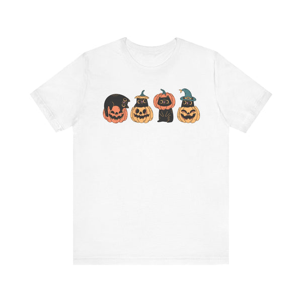 Pumpkin Cat Heads – Spooky Halloween Trio Graphic Tee