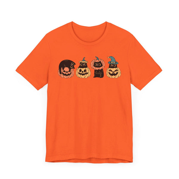 Pumpkin Cat Heads – Spooky Halloween Trio Graphic Tee