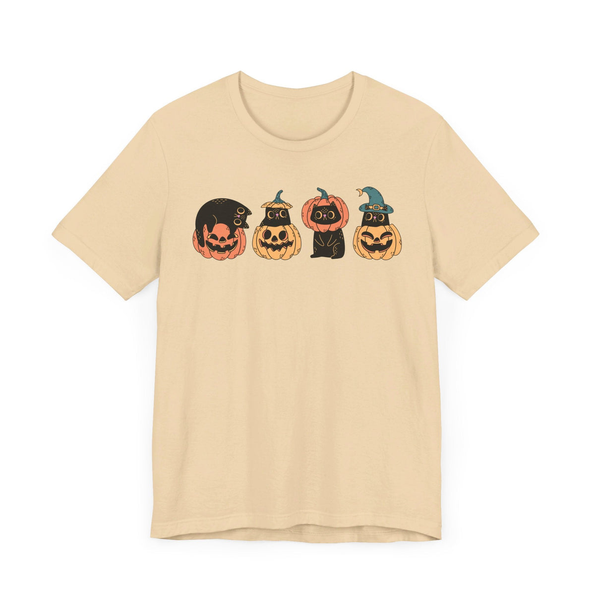 Pumpkin Cat Heads – Spooky Halloween Trio Graphic Tee