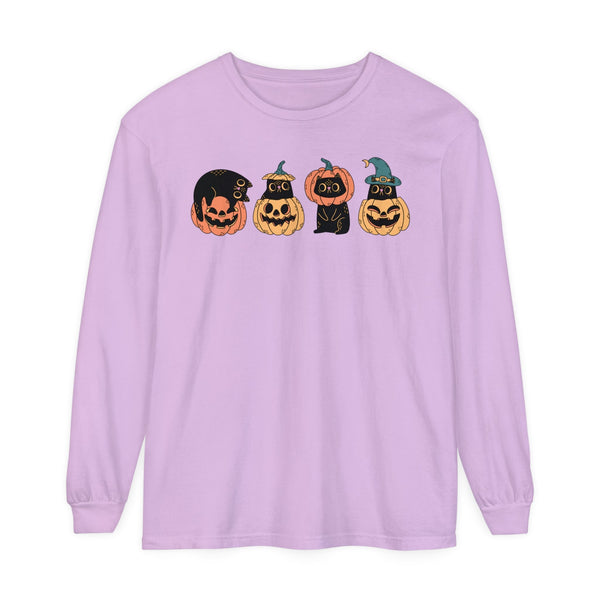 Pumpkin Cat Heads – Spooky Halloween Trio Graphic Tee