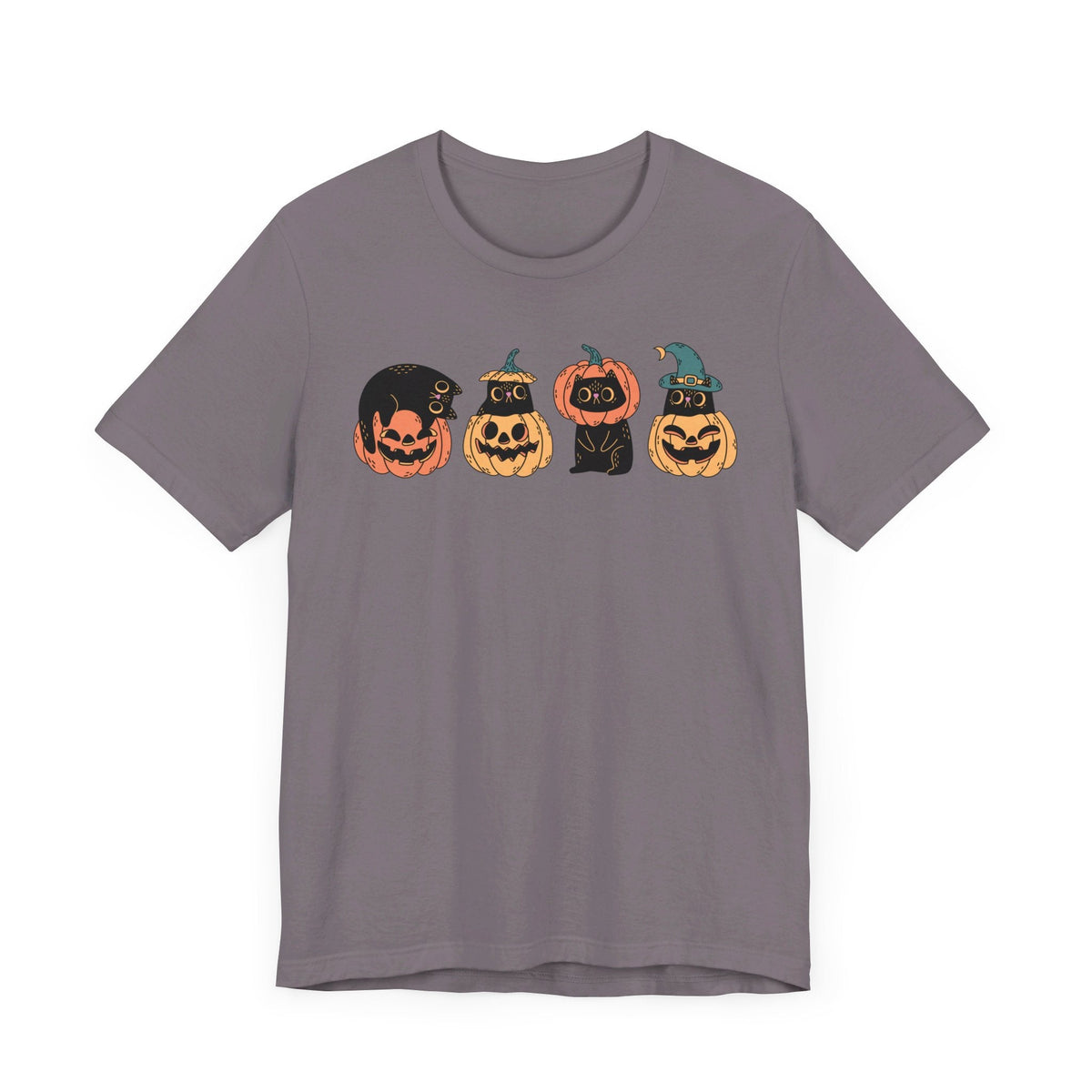 Pumpkin Cat Heads – Spooky Halloween Trio Graphic Tee