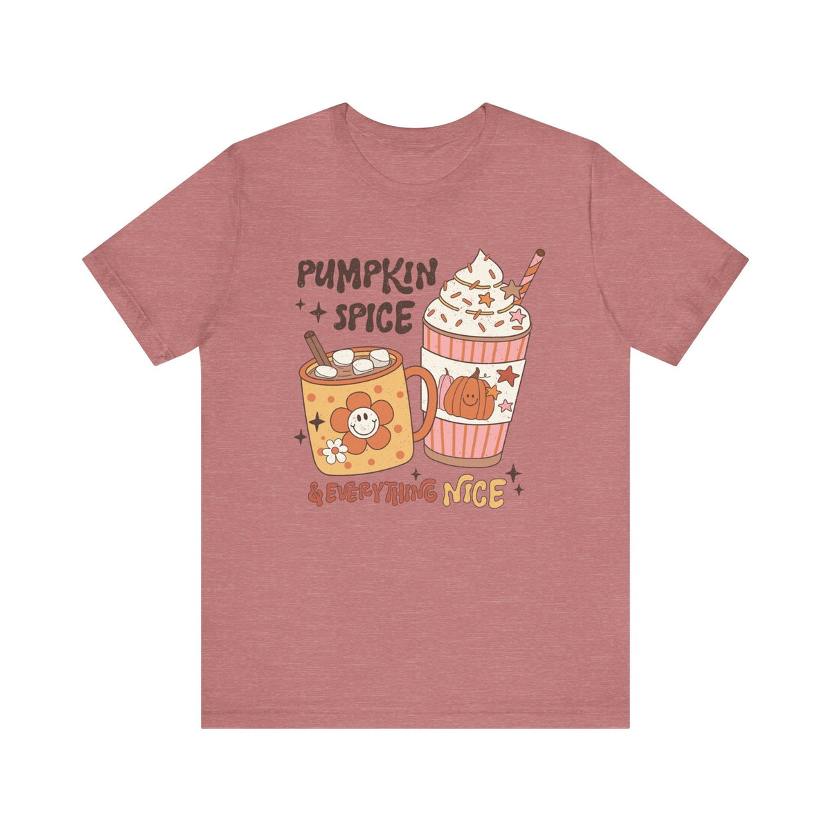 Pumpkin Spice & Everything Nice T-Shirt - Cozy Fall Graphic Tee for Autumn Lovers - Cute Seasonal Fashion