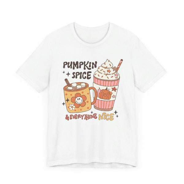 Pumpkin Spice & Everything Nice T-Shirt - Cozy Fall Graphic Tee for Autumn Lovers - Cute Seasonal Fashion