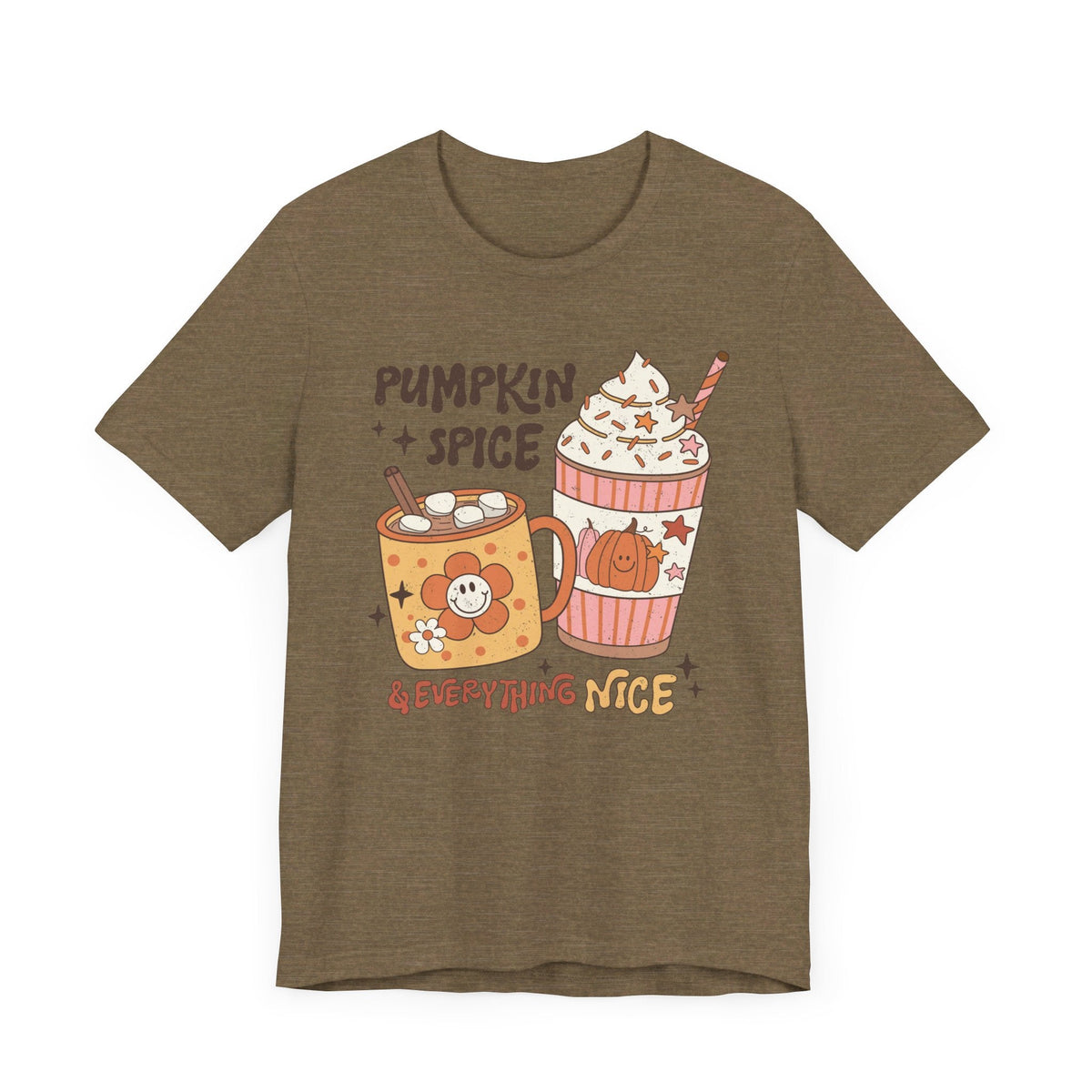 Pumpkin Spice & Everything Nice T-Shirt - Cozy Fall Graphic Tee for Autumn Lovers - Cute Seasonal Fashion