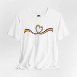 Rainbow Heart - Rainbow Pride Tee | Equality Shirt | LGBTQ+ Support Apparel | Colorful Gay Pride T-Shirt | Inclusive