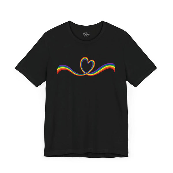 Rainbow Heart - Rainbow Pride Tee | Equality Shirt | LGBTQ+ Support Apparel | Colorful Gay Pride T-Shirt | Inclusive