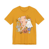 Retro Halloween Lightning Bolt Ghost - Fun Spooky Graphic Tee