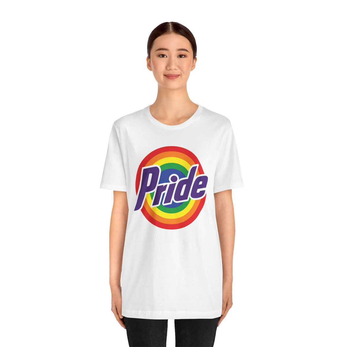 Retro Rainbow Pride T-Shirt - Vibrant LGBTQ+ Short Sleeve Tee