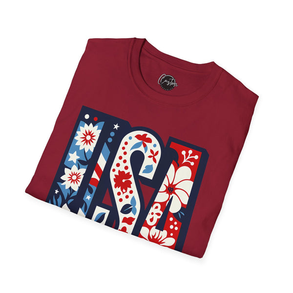 Retro USA - 4th of July shirt, USA flag shirt, Red white blue tee, Patriotic - t-shirt, American pride tee