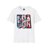 Retro USA - 4th of July shirt, USA flag shirt, Red white blue tee, Patriotic - t-shirt, American pride tee