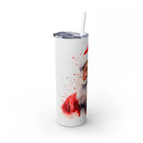 Santa Claus Watercolor Tumbler - Festive Santa with Glasses and Snowflakes