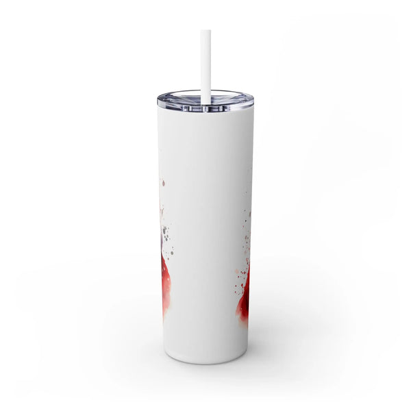 Santa Claus Watercolor Tumbler - Festive Santa with Glasses and Snowflakes