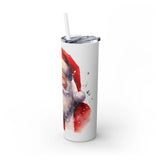 Santa Claus Watercolor Tumbler - Festive Santa with Glasses and Snowflakes