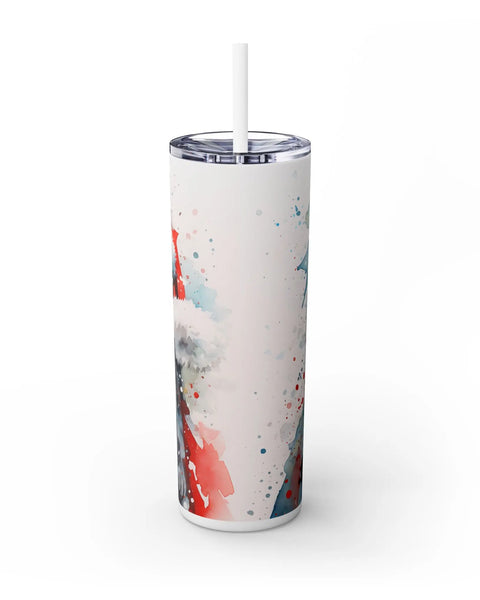 Santa Claus In Red Hat Christmas Tumbler Santa Holiday Cheer 20oz Skinny