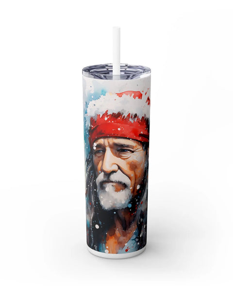 Santa Claus In Red Hat Christmas Tumbler Santa Holiday Cheer 20oz Skinny