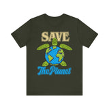 Save the Planet - Turtle Earth Graphic Tee, Ocean Conservation, Eco-Friendly Apparel, Environmental Awareness Shirt,