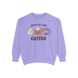 Scary Til I Get Coffee Halloween Sweatshirt - Spooky Coffee Cups Graphic Sweater