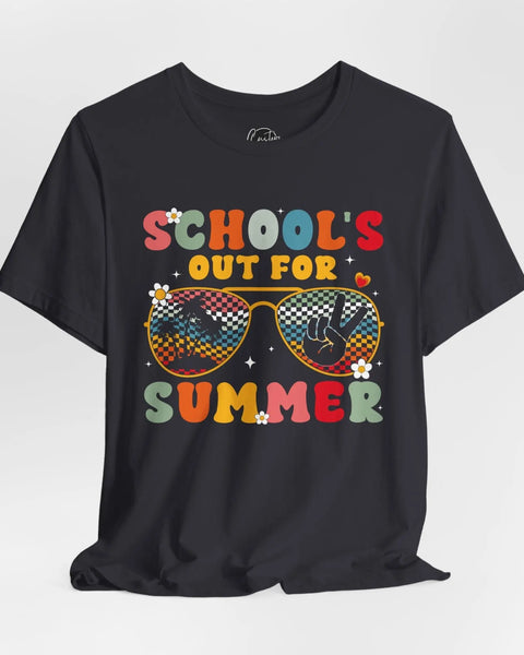Schools Out For Summer Tee Retro Black Shirt Short Sleeve Graphic Tee