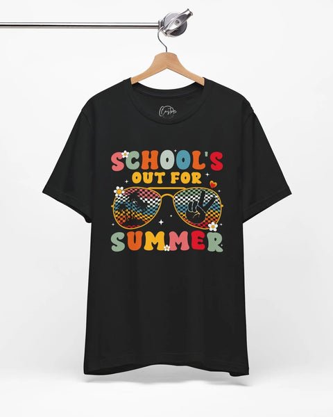 Schools Out For Summer Tee Retro Black Shirt Short Sleeve Graphic Tee