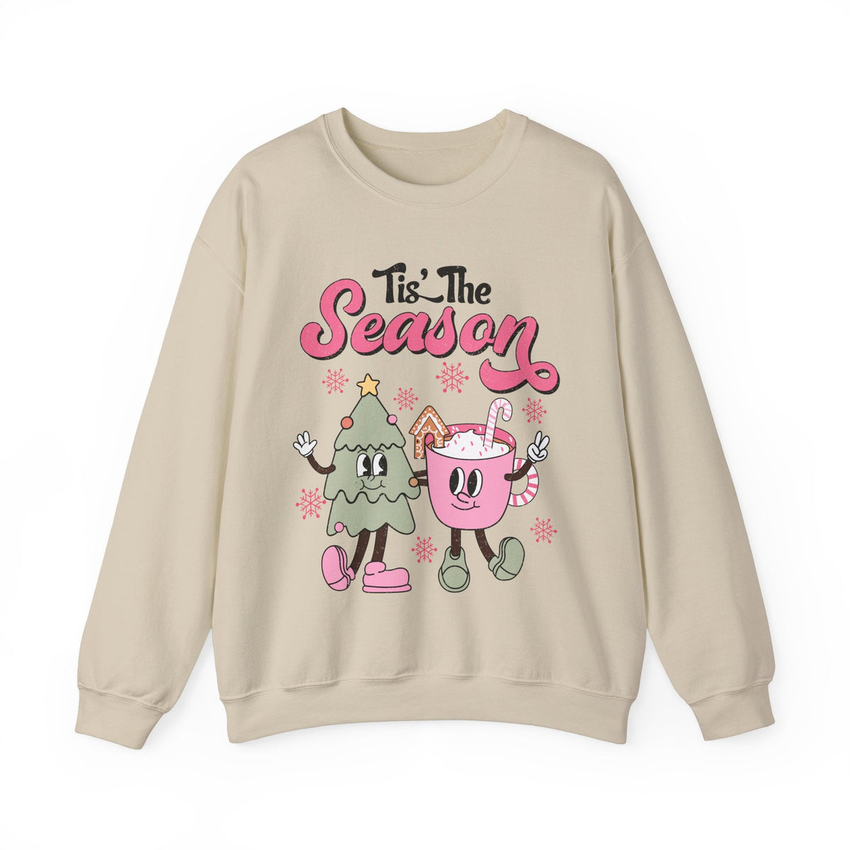 Season of Cheer Crewneck Sweatshirt - Cute Christmas Tree and Hot Cocoa Christmas Sweater - Festive Fun