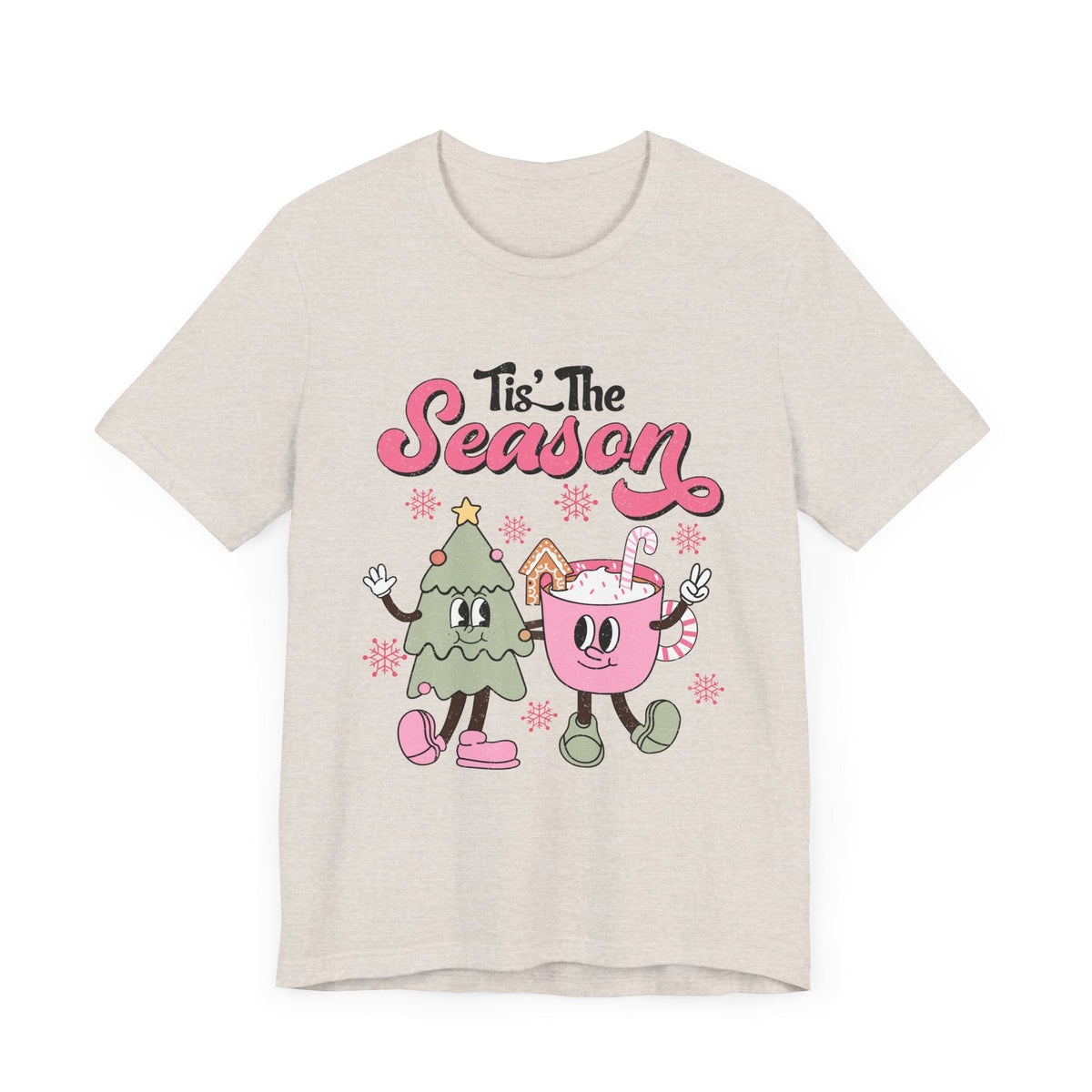 Season of Cheer T-Shirt - Cute Christmas Tree and Hot Cocoa Graphic Shirt - Festive Fun