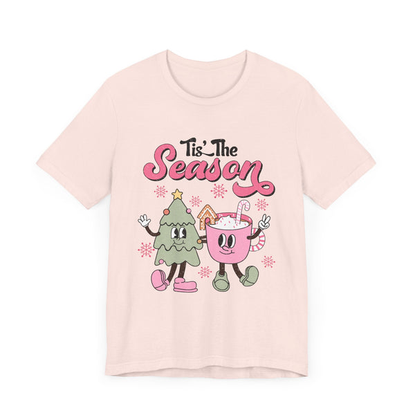 Season of Cheer T-Shirt - Cute Christmas Tree and Hot Cocoa Graphic Shirt - Festive Fun