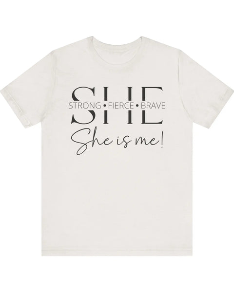 She Is Strong Fierce Brave Motivational Womens Graphic Tee
