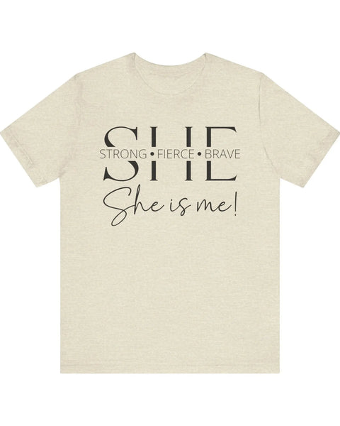 She Is Strong Fierce Brave Motivational Womens Graphic Tee
