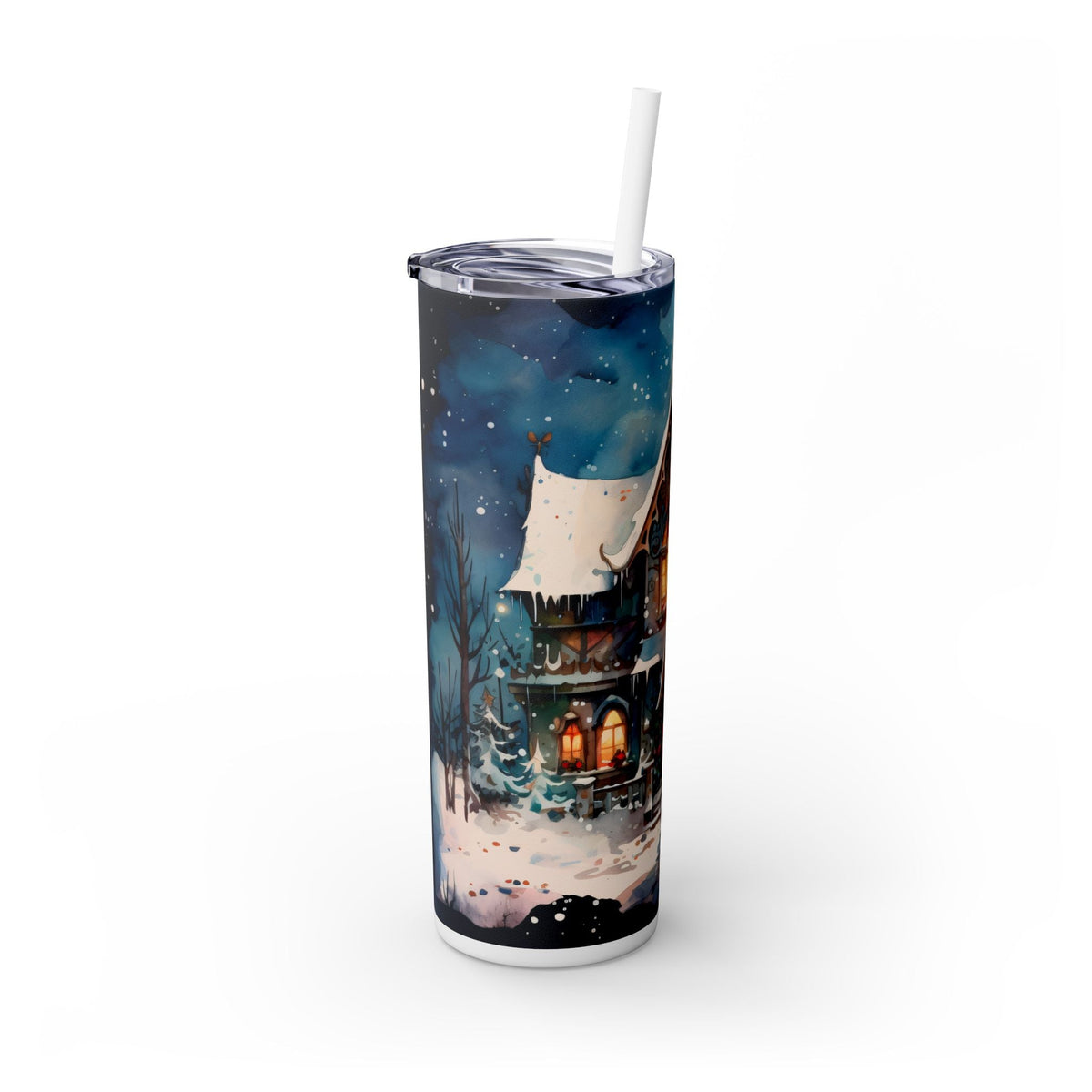 Snowy Christmas Cabin - Cozy Holiday Home Tumbler