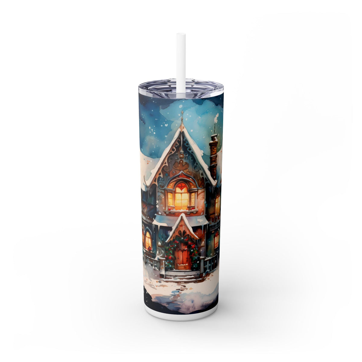 Snowy Christmas Cabin - Cozy Holiday Home Tumbler