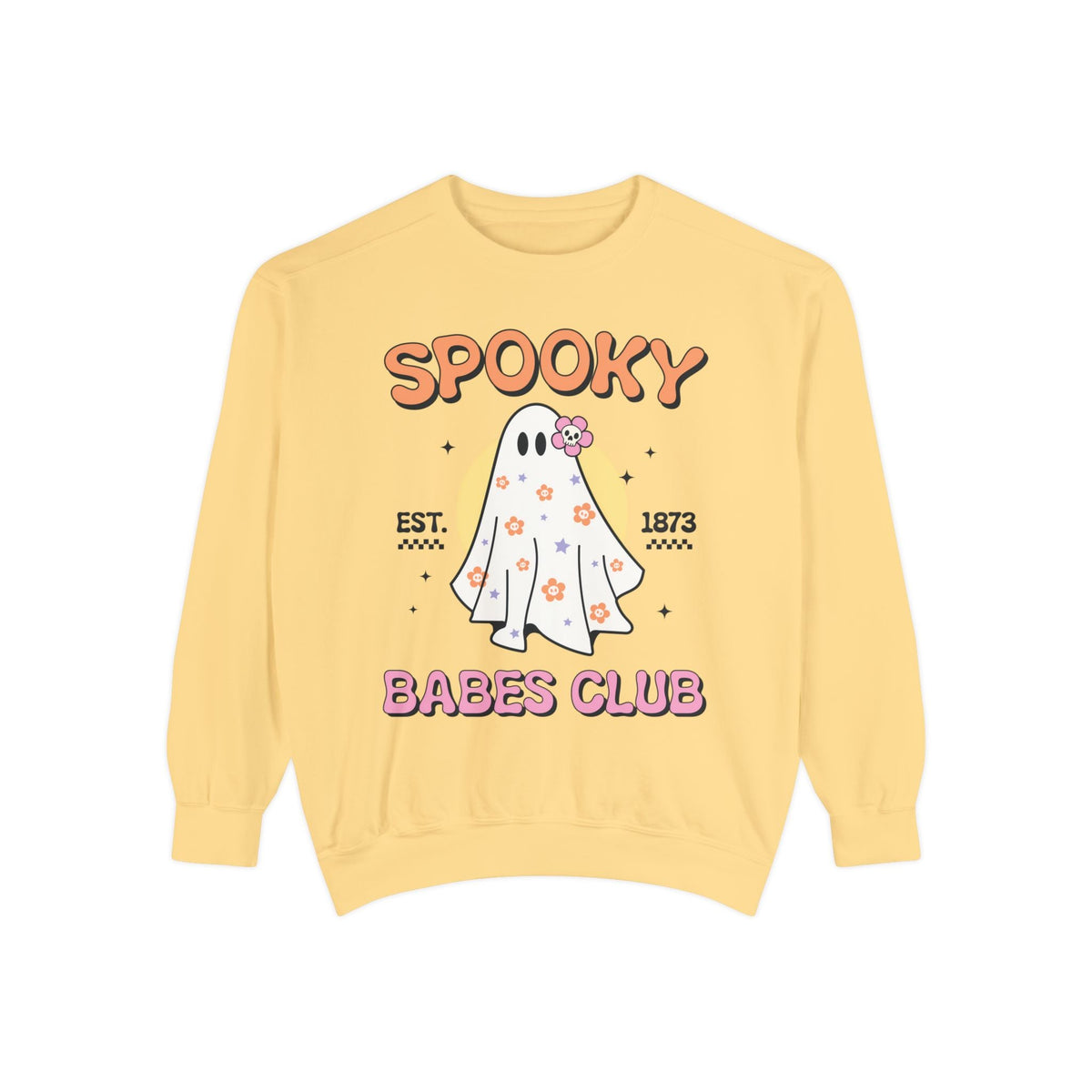 Spooky Babes Club Halloween Ghost Sweatshirt - Retro Halloween Graphic Sweater