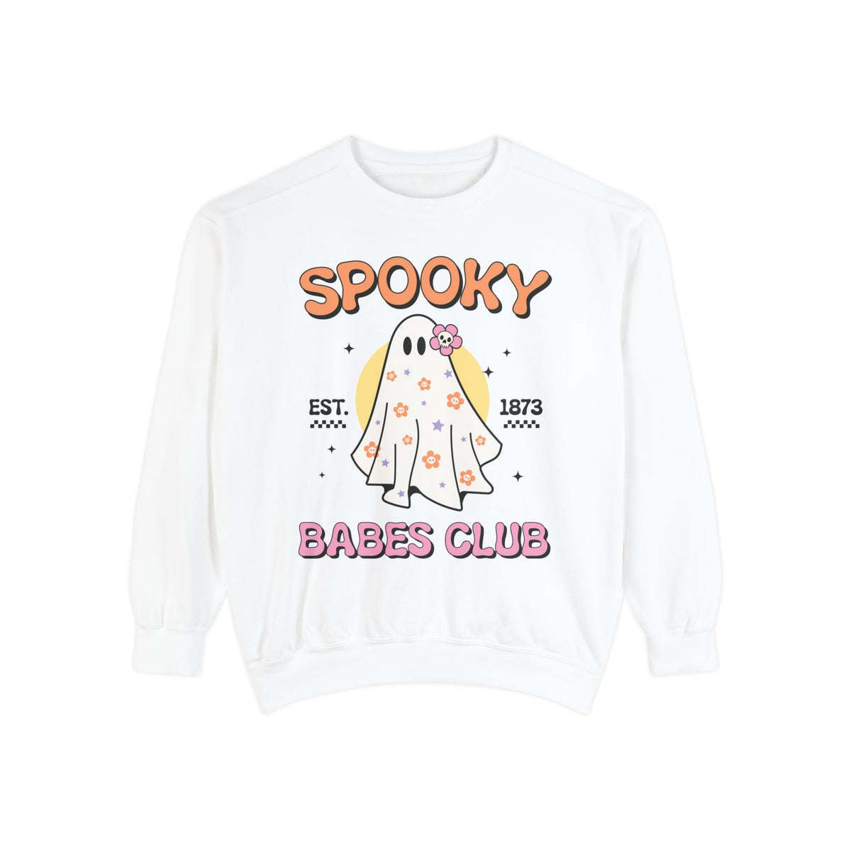 Spooky Babes Club Halloween Ghost Sweatshirt - Retro Halloween Graphic Sweater