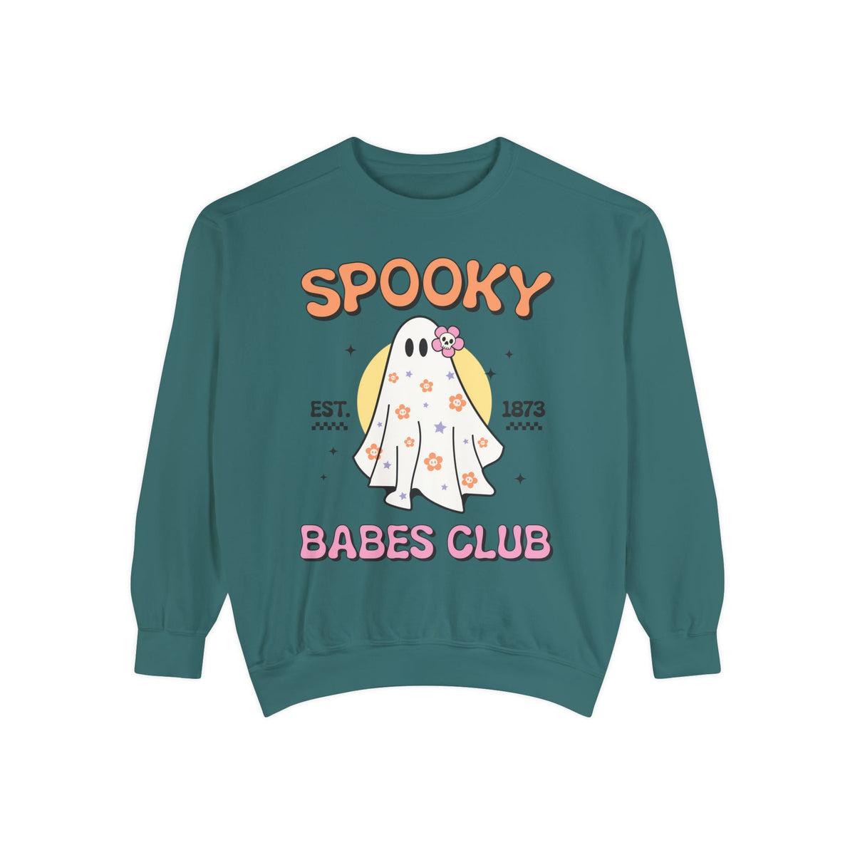 Spooky Babes Club Halloween Ghost Sweatshirt - Retro Halloween Graphic Sweater