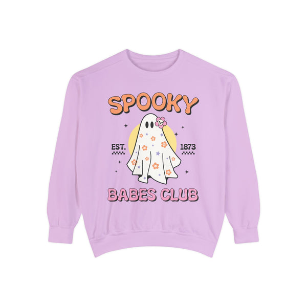 Spooky Babes Club Halloween Ghost Sweatshirt - Retro Halloween Graphic Sweater