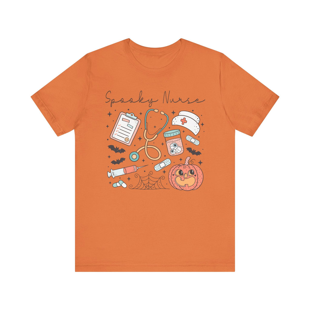 Spooky Nurse Halloween T-Shirt - Medical Theme with Cute Graphics