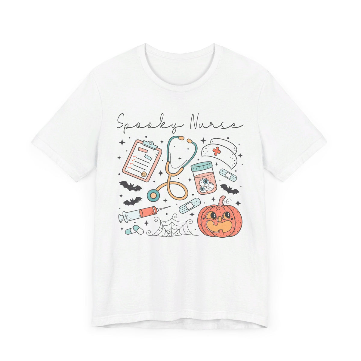 Spooky Nurse Halloween T-Shirt - Medical Theme with Cute Graphics