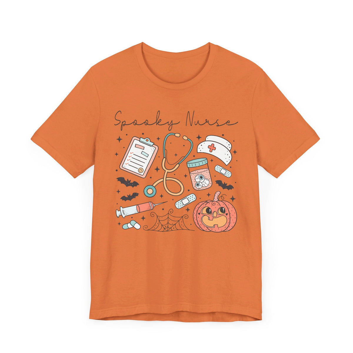 Spooky Nurse Halloween T-Shirt - Medical Theme with Cute Graphics